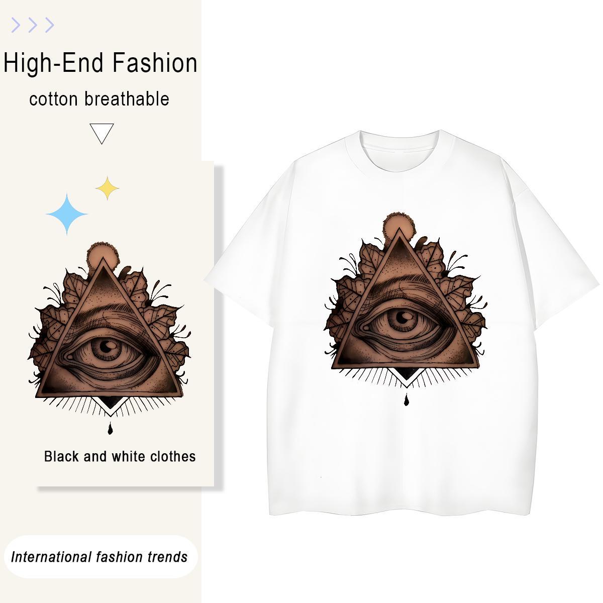 2024 Designer T shirt 230g 100% Cotton O-Neck Short Sleeve Sports Street Wear eye of the devil Women Tshirts High quality Custom Print Plus Size Tops 