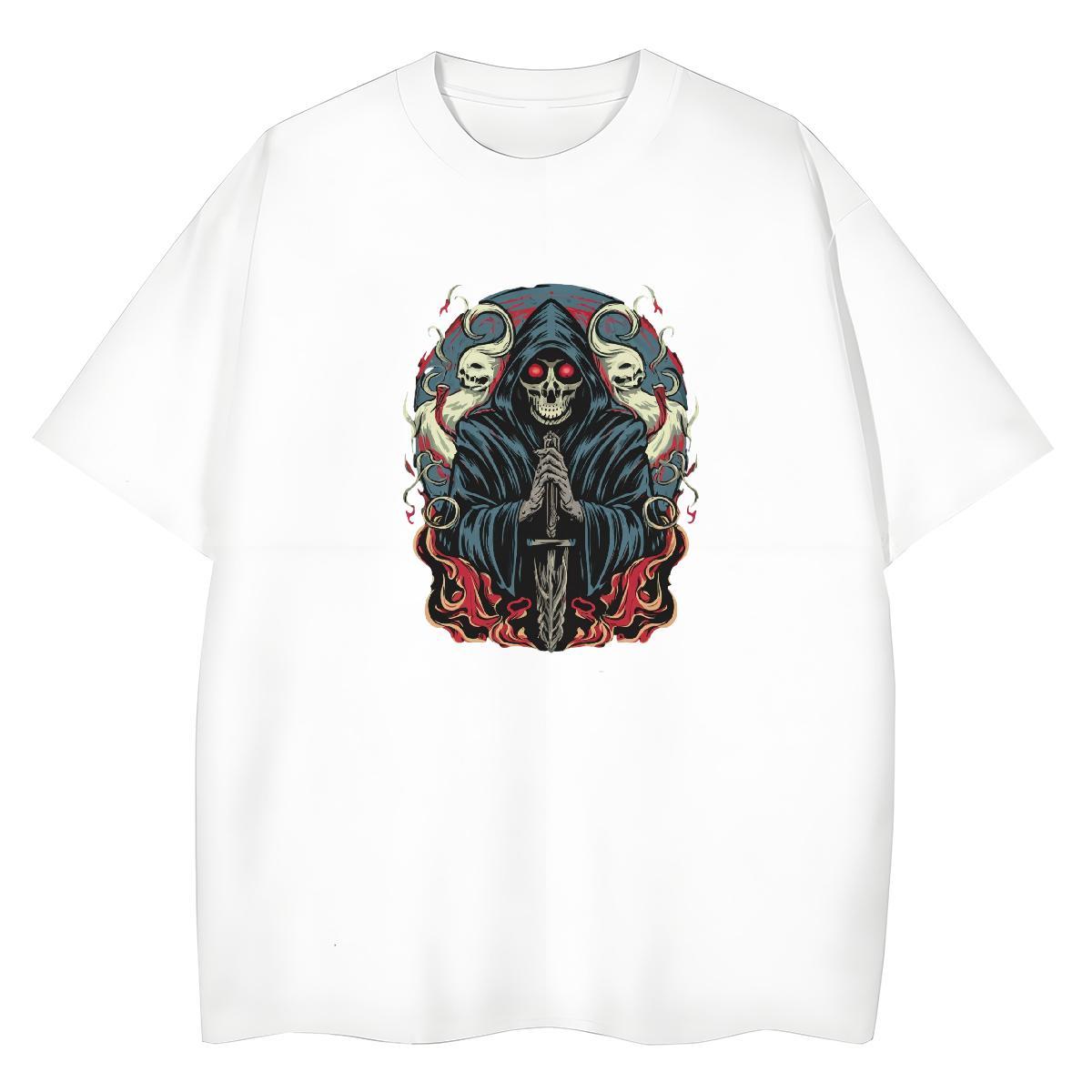 Classic Woman T Shirts 100% Cotton 230g Short sleeve Soft Summer Casual skull Unisex Tshirts 5A Black Oversized Top Tees