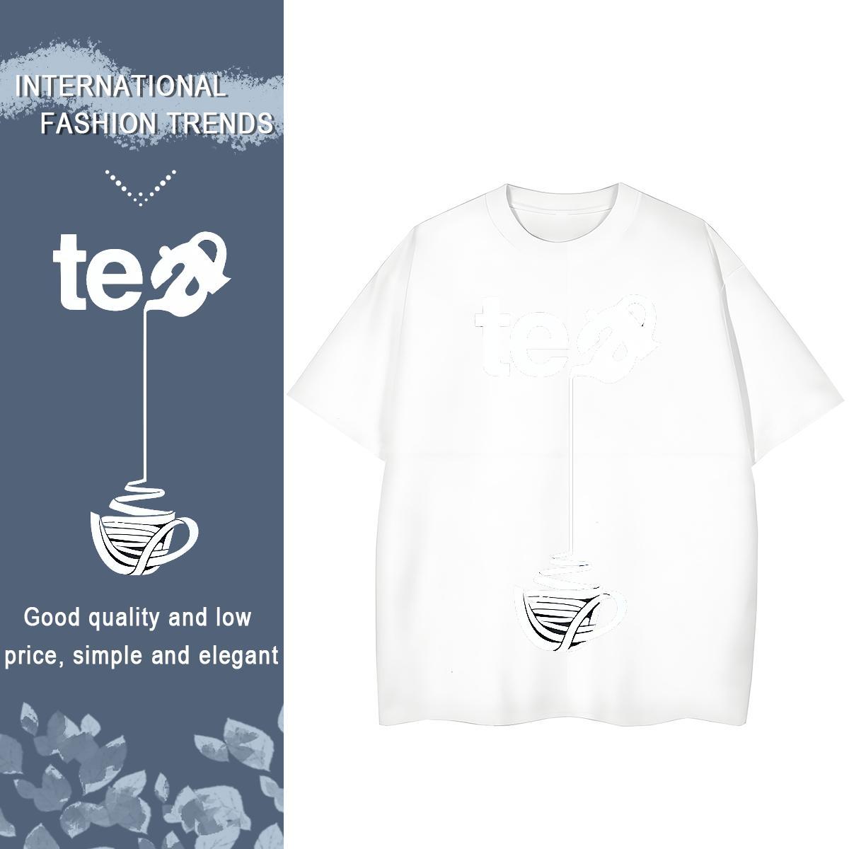 Loose Woman Tshirt 230g Pure Cotton letter Summer Casual T Shirt For Woman Short sleeve Soft Custom Printed Top Tees