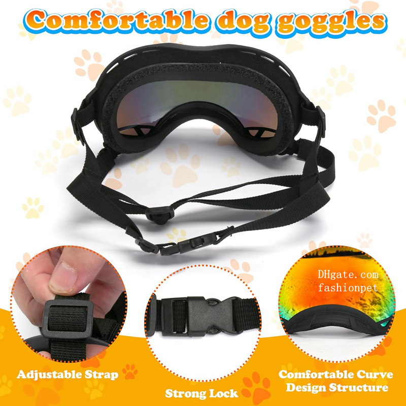 Dog Goggles for Small Large Dogs, UV Protection Dog Sunglasses Large Breed, Adjustable Strap, Windproof, Dustproof, Anti-Fog Eye Protection Puppy Sung