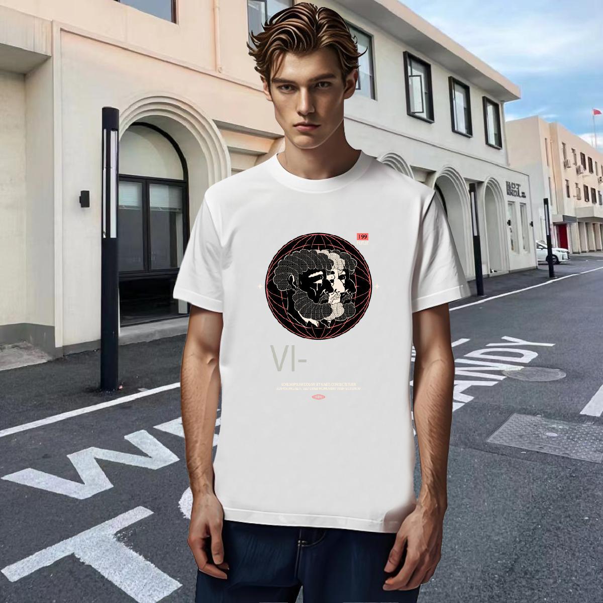 Cool Men Tees Street wear Hip Hop 100% Cotton 230g DIY Printed Short Sleeve O-Neck star T Shirts Men Fashion Designer Top Tees