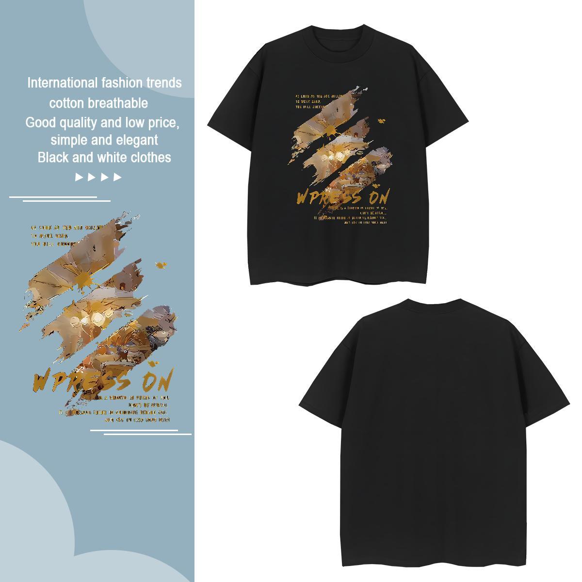 New Arrival painting Mens Tshirts 230g Cotton T shirt Graphic Sport Short Sleeve O-Neck Wholesale Tees Shirts