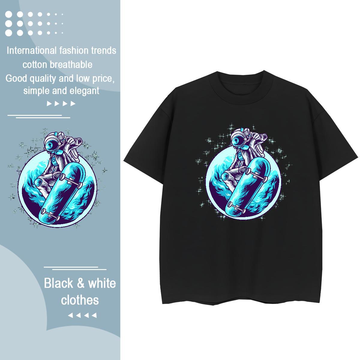 Designer T-Shirts Breathable Crew Neck 230g 100% Cotton Woman Tshirt White Plus Size spaceman Hip Hop Street Comfortable Wear