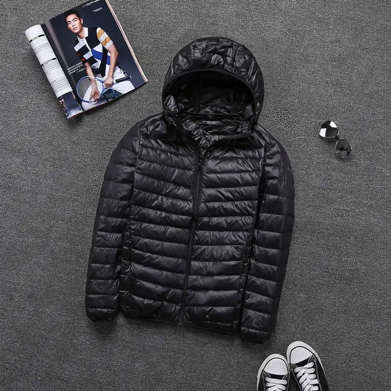 Autumn mens fashion boutique solid color lightweight casual hooded collar jacketmens jacket cotton 240822