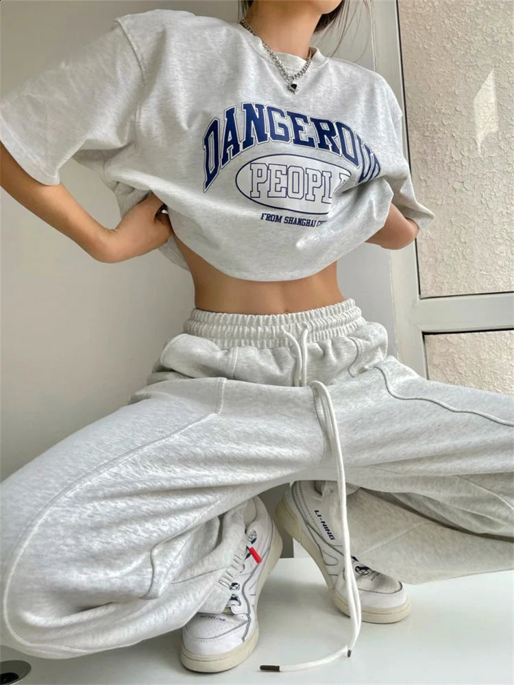 Women Sweatpants Casual Joggers Harajuku Hip Hop Korean Fashion Y2k Female Wide Leg Sportswear Trousers Streetwear Loose 240821