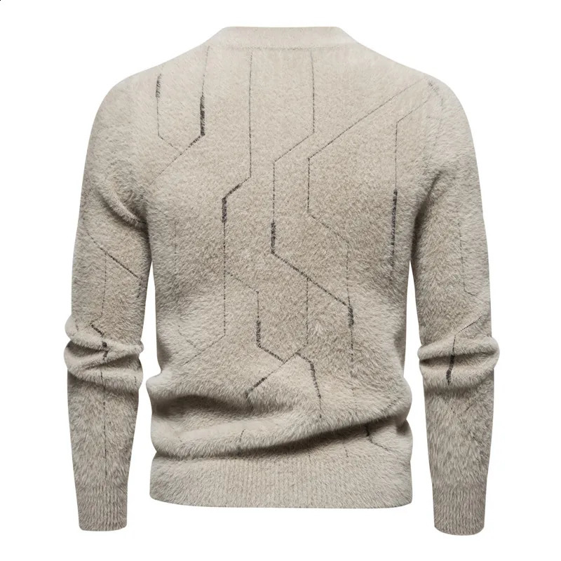 mink fur sweater soft comfortable fashionable warm knit mens clothing 240821