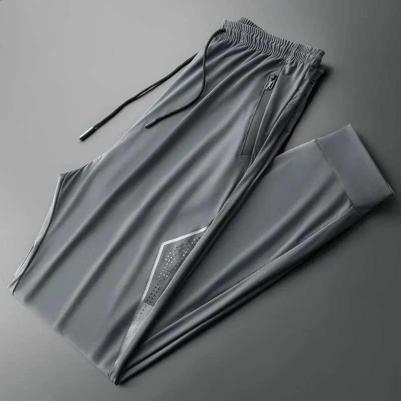 Casual Pants Mens Jogger Sweatpants Large Size Lightweight Sports Casual Trousers Summer Zipper Pocket Quick Dry Hiking Pants 240822