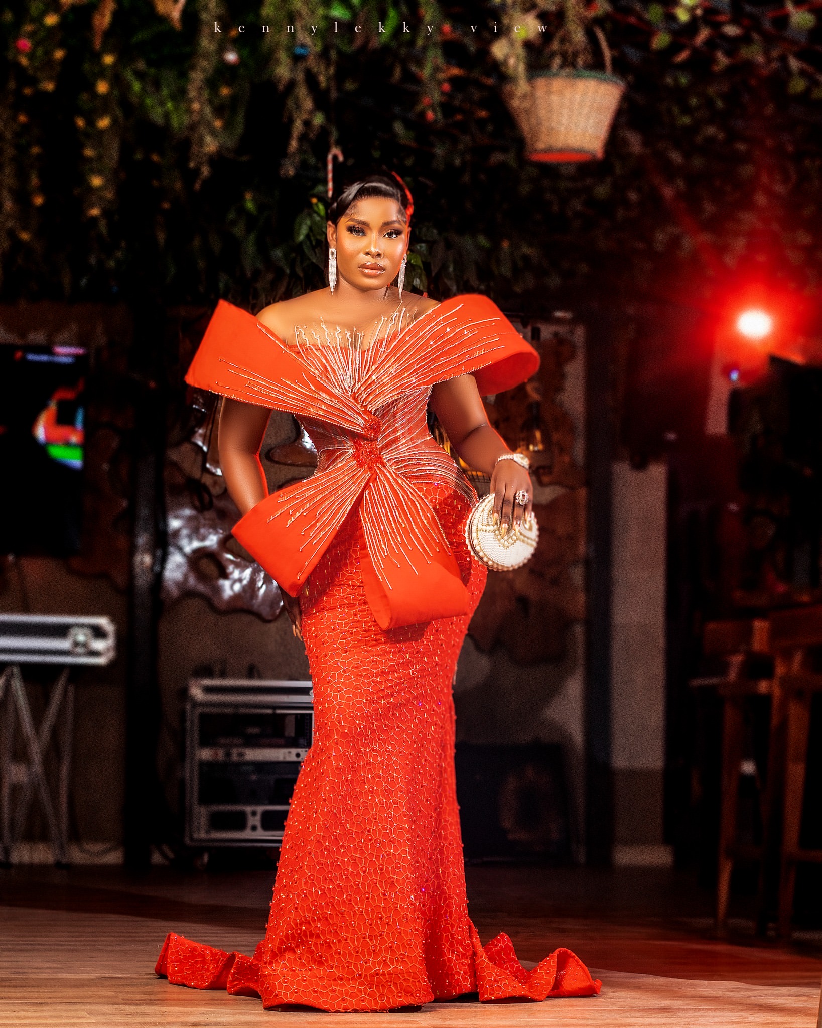 African Aso Ebi 2024 Red Mermaid Prom Dress Sequined Lace Dresses For Special Occasions Sheer Neck Evening Formal Party Birthday Second Engagement Gow