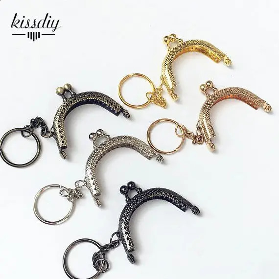 KISSDIY 20PCS 5CM Antique Bronze Silver Gold Metal Coin Wallet Frame with Keybag Handle Kiss Buckle DIY Bag Accessories 240821