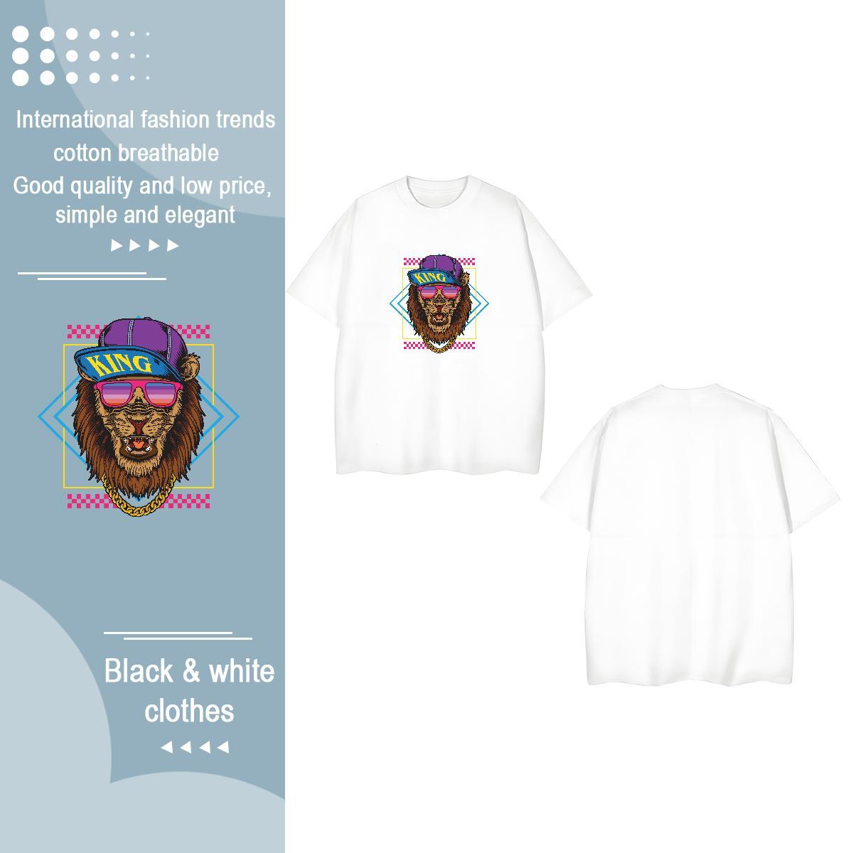 New Arrival T Shirt For Woman Comfortable 100% Cotton 230g Unisex Tshirts Skull lion Street Wear Free Shipping Tee Shirt