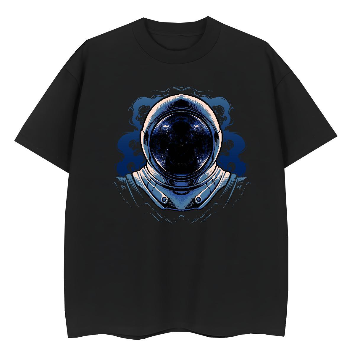 Popular Unisex Tshirts 100% Cotton 230g cosmonaut Casual Daily Wear Woman T Shirts O Neck Short Sleeves Cartoon Print Clothes Shirt
