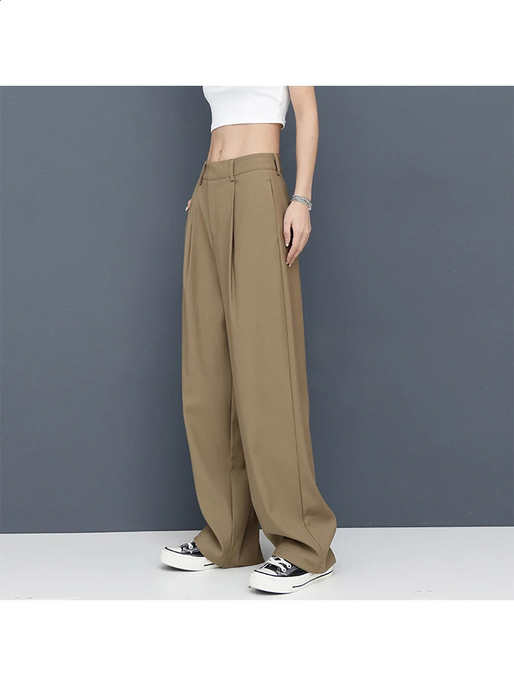 Womens Black Gothic Pants Y2k Retro Streetwear 90s Fashion Baggy High Waist Trousers Korean Harajuku Wide Pants Clothes Autumn 240821
