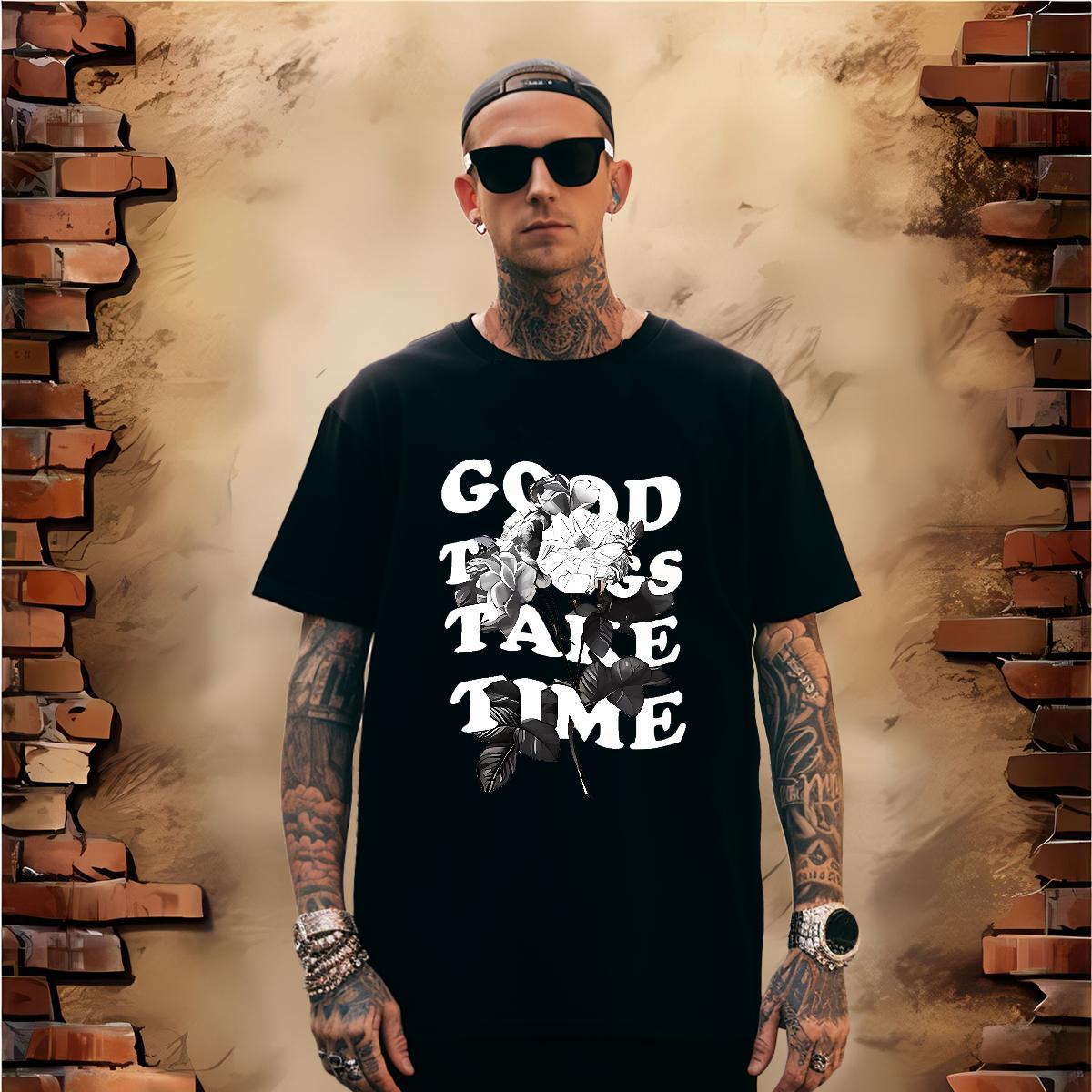 Comfortable flower T Shirt For Man Home Outdoor Tshirt for Man Woman 230g Cotton Fashion Casual Breathable Crew Neck DIY Logo Oversized Polos