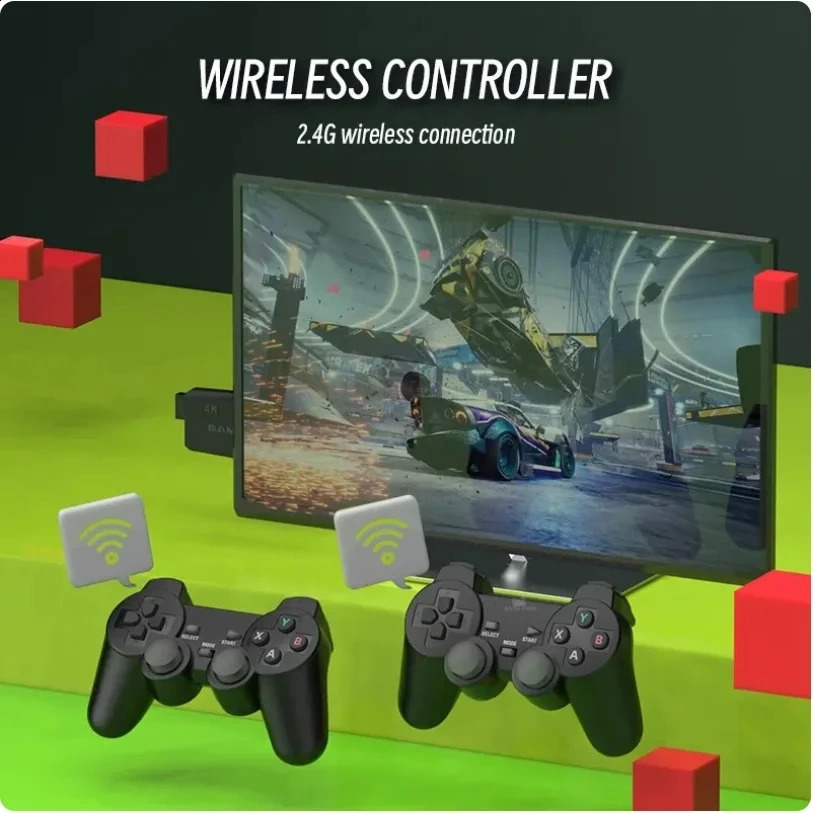 M8 Video Game Stick Lite 4K Video Game Console 2.4G Dual Wireless Controller suitable for 10000 retro gaming home TV game consoles 240810