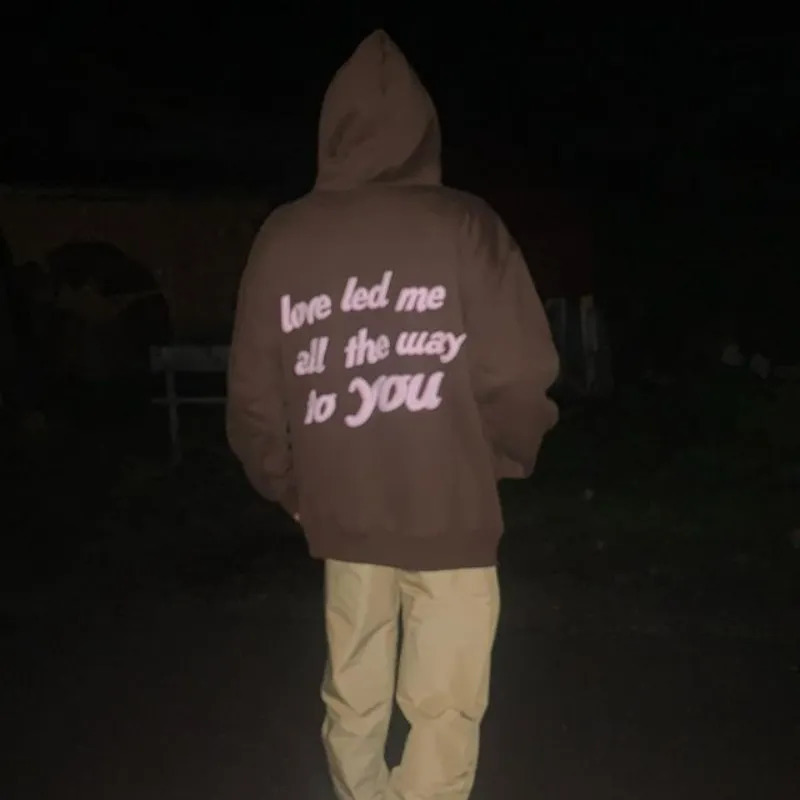 Letter Pattern foam Brown Loose Hoodie Womens Y2K Jacket Gothic Punk 2000S Mens Sweatshirt Zipper 240821