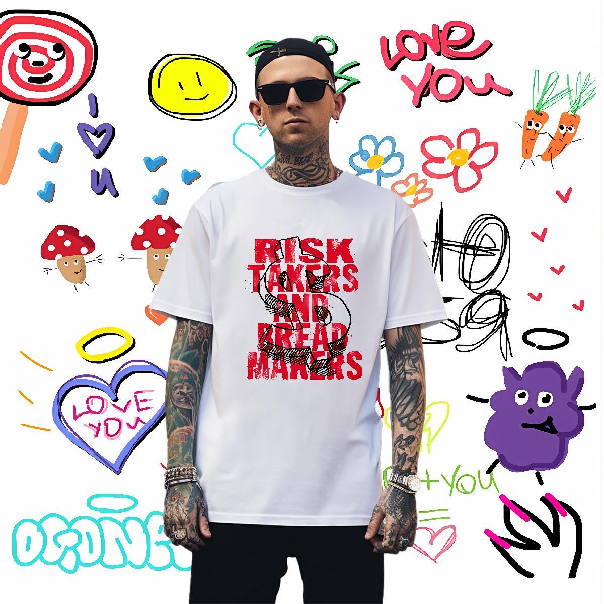 Popular money Men T Shirts Home Outdoor Tshirt for Man Woman 230g Pure Cotton Custom Short Sleeve Soft Black White Tees Shirts
