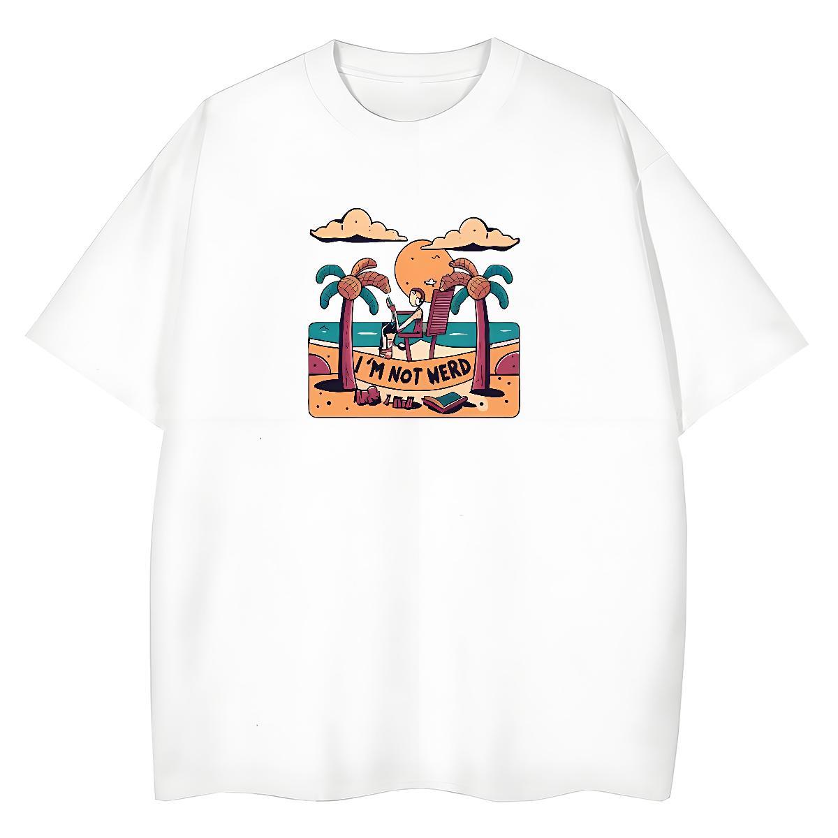 Fashion Casual T-Shirts Crew Neck Breathable 230g Cotton Tshirt for Man Woman DIY Printed sea Spring Summer Unisex Wear