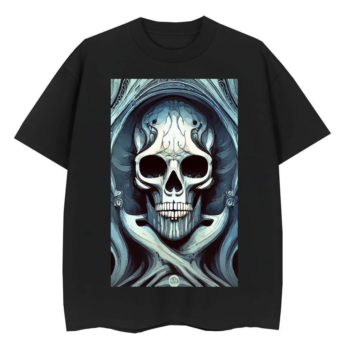 Fashion New Women T Shirts 100% Cotton 230g Breathable Short Sleeve Street Casual skull Lady T shirt Female DIY Logo Clothings
