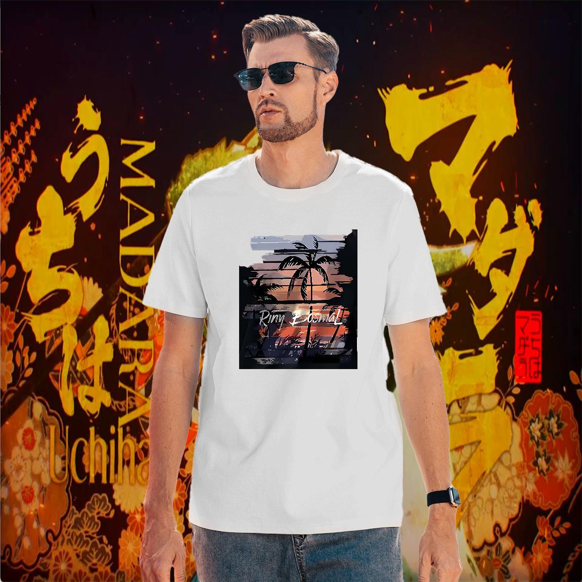 2024 Designer Anime Printing Street Men Tops Tees scenery Breathable Short Sleeve 230g 100% Cotton Men T Shirts Brand Plus Size Cartoon Top Tees