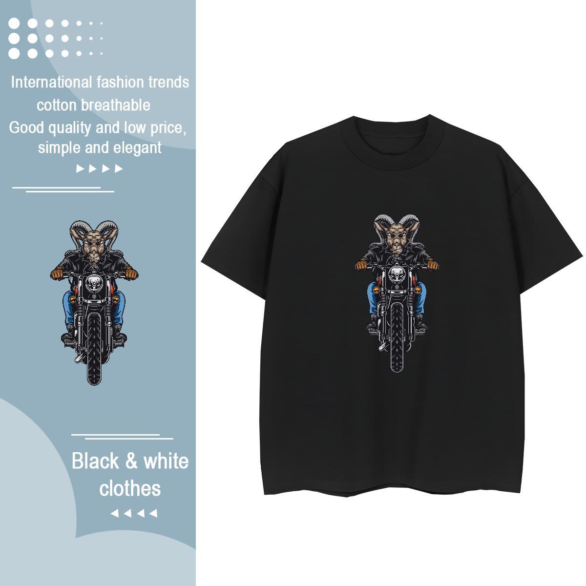 2024 Designer T shirt 230g Pure Cotton Crew Neck Breathable Casual Beach Motorcycle Women Tshirts Brand Cartoon Print Tops Tees