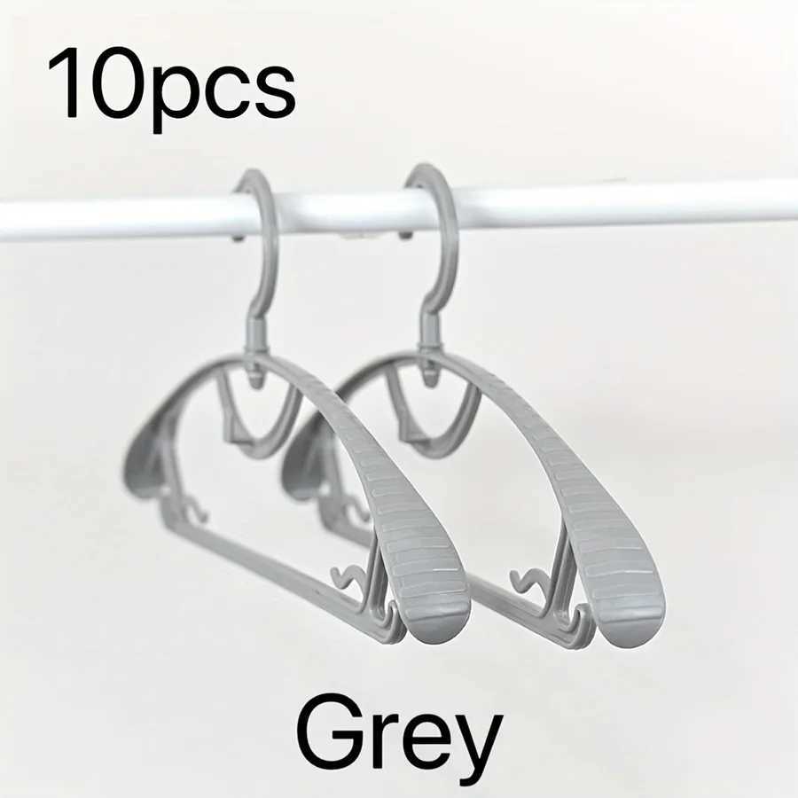 10-Pack Wide Shoulder Thickened Plastic Clothes Hangers with 360 Rotatable Hook Non-Slip Hangers for Closet Organization and GXJ240216