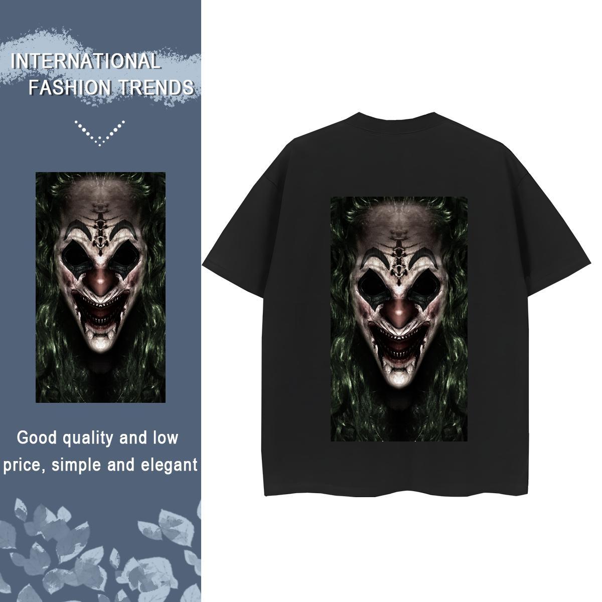 DIY T shirt 100% Cotton 230g Short sleeve Soft High Street Hip Hop skull Women Tshirts Lady DIY Anime Printed Wear