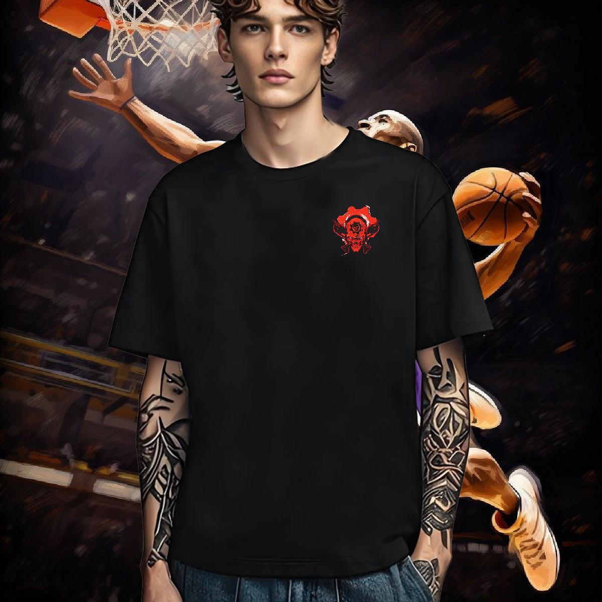 New gun Tshirts 230g Cotton T Shirt For Man Black Oversized Outdoor Breathable High Quality Tees