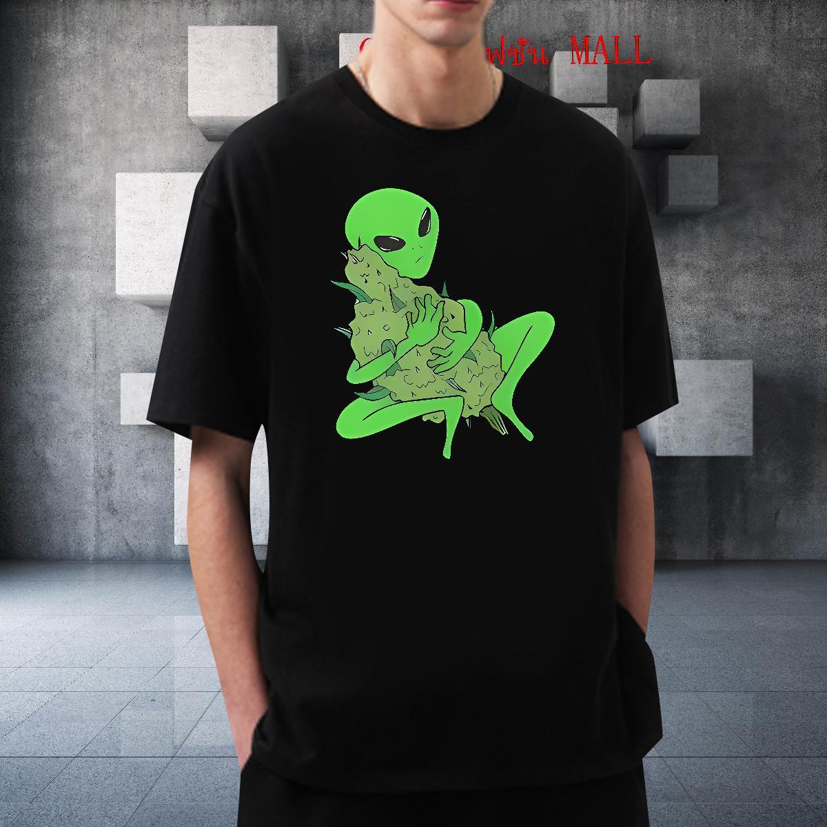 Loose Men Clothes T-Shirt Street wear Hip Hop 230g 100% Cotton Custom Printing Short Sleeve O-Neck extra-terrestrial Man T Shirts Stylist Tops