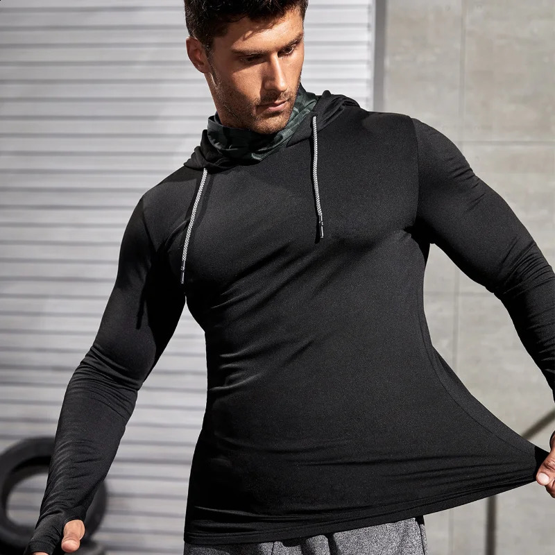 Men Longsleeved Tshirt Sun Protection Hooded Shirt Casual Sports Breathable Hiking Go Fishing Shirts UVProof Solid Color TOPS 250122