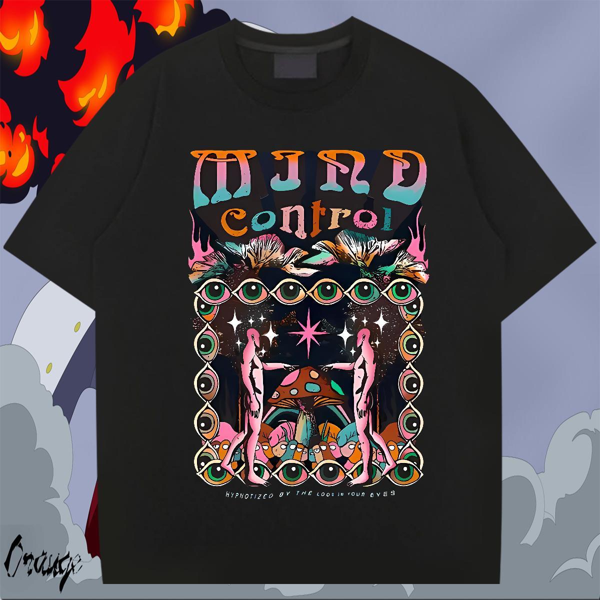 Soft Tshirts Home Outdoor 230g Pure Cotton Floral Print Breathable eyes T shirt Designer Fashion Tees Shirts