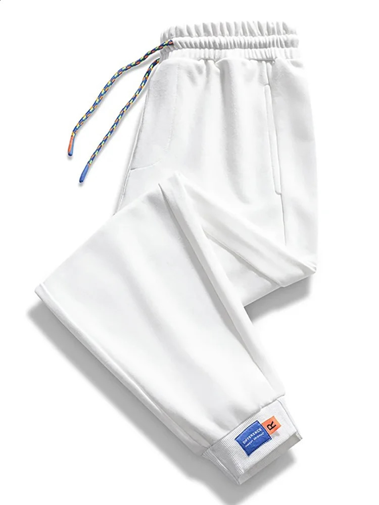 Autumn And Winter Multi-Color Large Size Pure Color Simple Korean Pants Casual Trendy Hundred Cotton Long Pants 6xl 240822