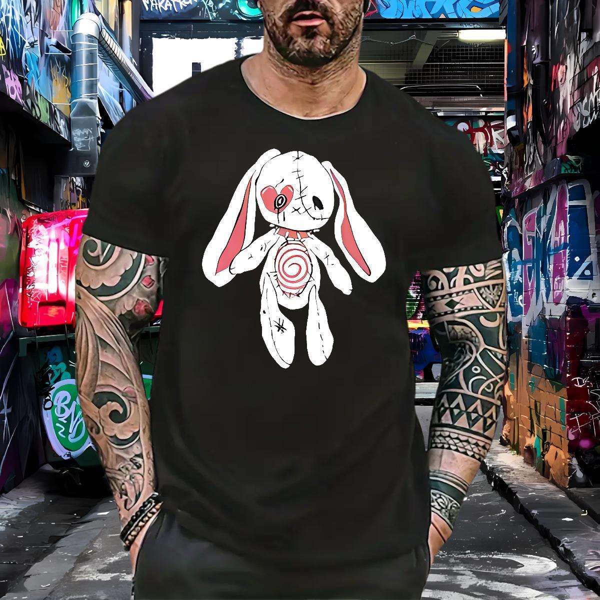 TOP Quality Man T Shirts rabbit Crew Neck Daily Wear Custom Printed 230g 100% Cotton Men Clothes T-Shirt Casual New Tees
