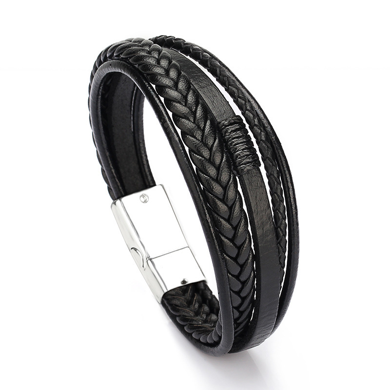 Hot selling bracelets in Europe and America, fashionable and hot selling, leather rope hand woven bracelets, ethnic style headwear bracelets