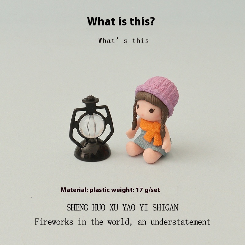 Creative mini ornaments, miniature simulation lighting fixtures, cute dolls, girls, baby house decorations, micro landscapes, and landscaping accessor