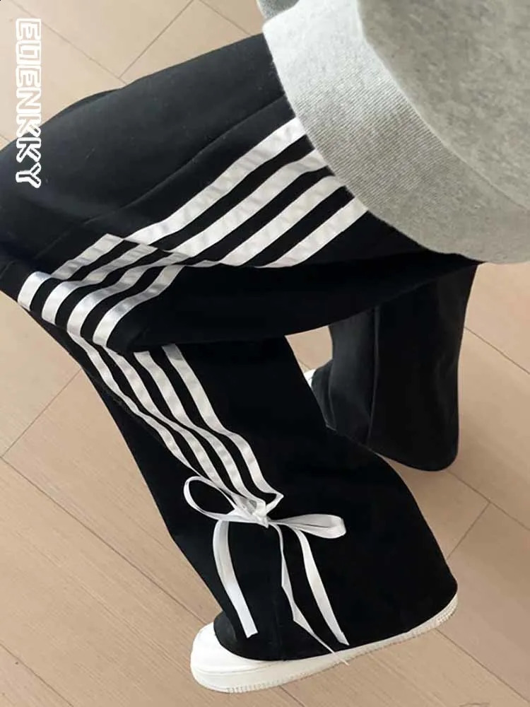 Bow Tie n Women Pant Y2k American Casual Straight Wide Leg Sweatpants Korea Harajuku Vintage Loose Trousers Spring Autumn 240821