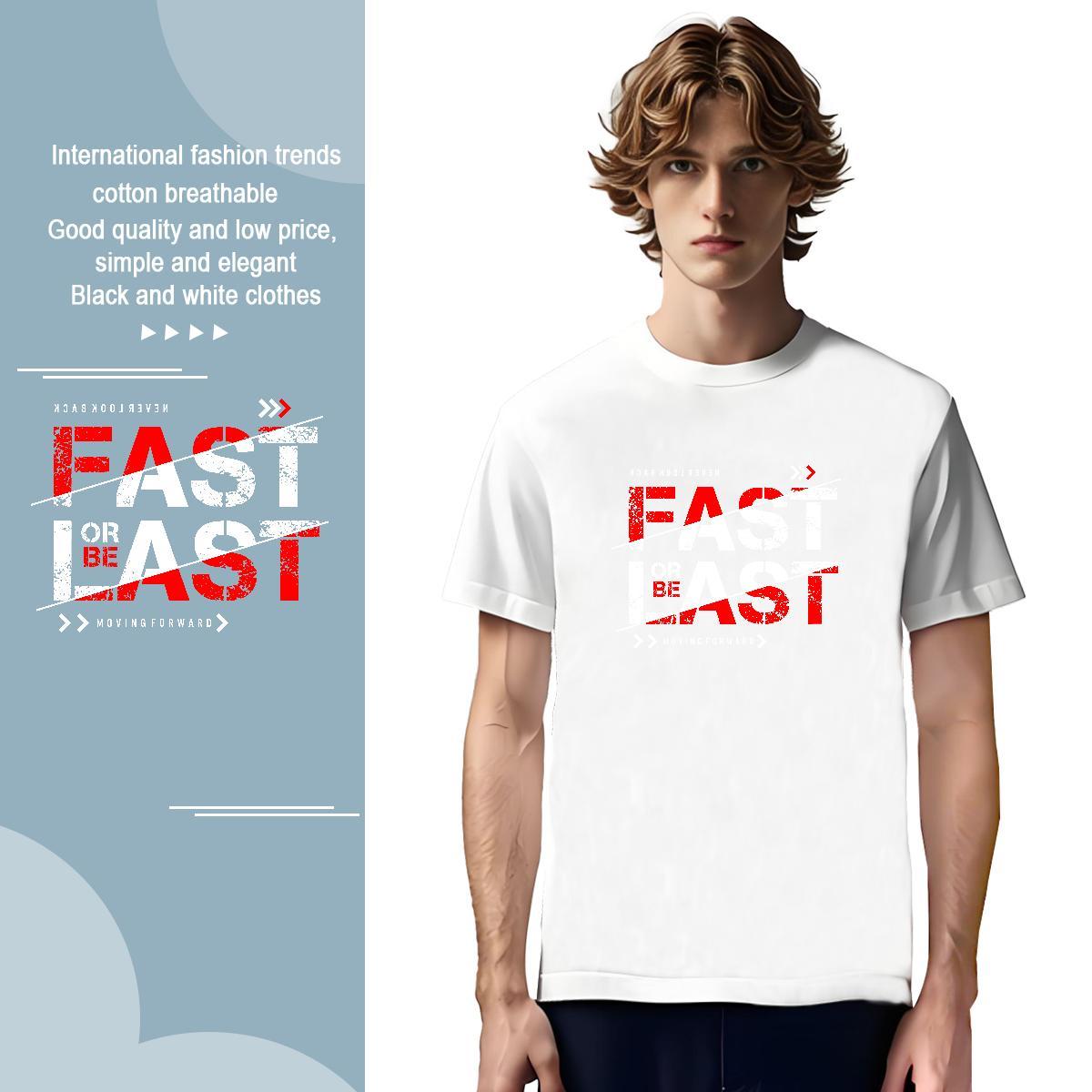 Loose letter T Shirts Men High Street Hip Hop Men Tshirts 230g Cotton New Arrival Breathable Short Sleeve Plus Size Custom Top Tees