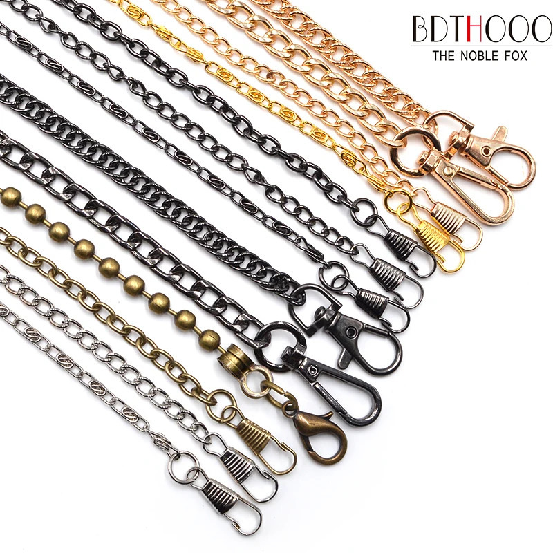 10pcs 120cm Metal Chains For Bag Purse With Buckles Shoulder Straps Handbag Handles Parts Accessories 240821