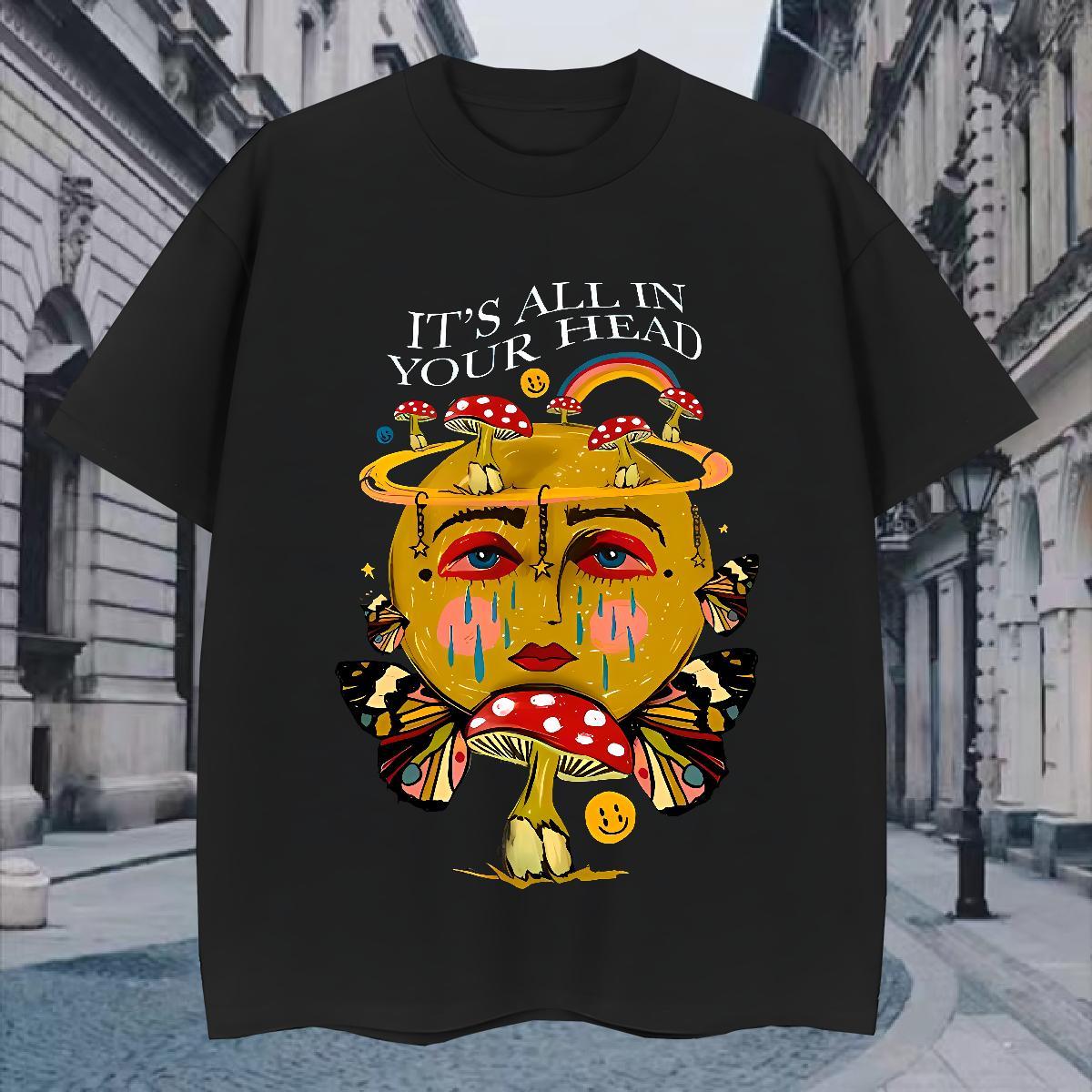 Fashion Designer Men Tshirts 100% Cotton 230g Casual Beach rainbow Pure Cotton T Shirt For Man Unisex Skull Clothes