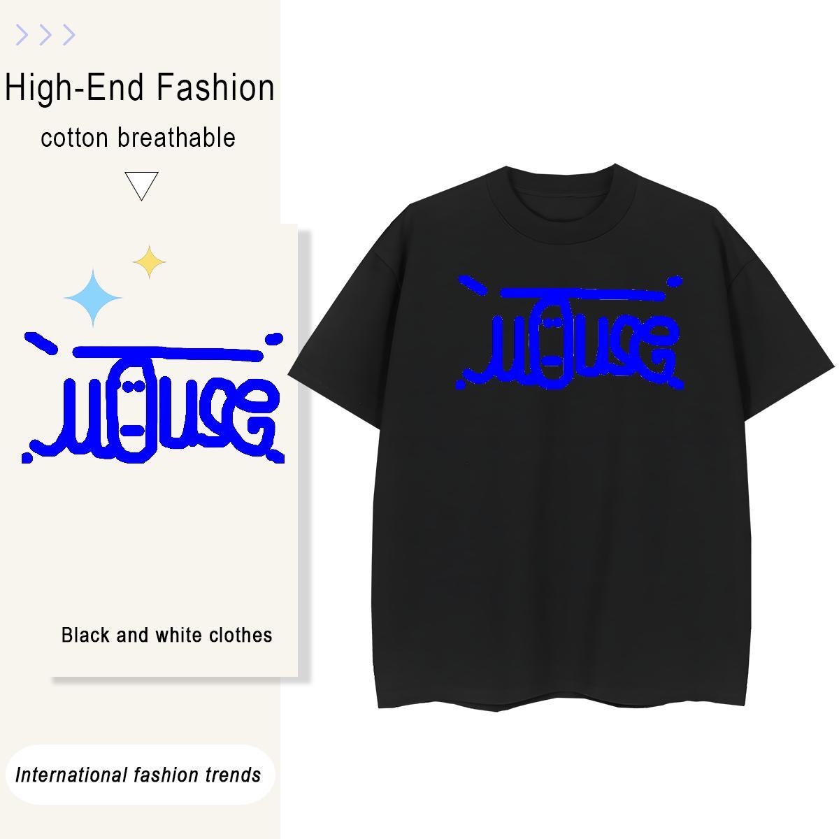 Loose Fit Mens Tshirts Daily Wear 230g Pure Cotton DIY Logo Oversized Breathable Crew Neck cartoon T-Shirts for Men Classic Casual Clothes