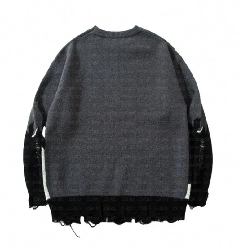 Mens Warm High Quality Knitted Cartoon Pattern Sweater Y2K Clothing Womens Pullover Streetwear Winter Fairy Fold Punk Retro Top 240821