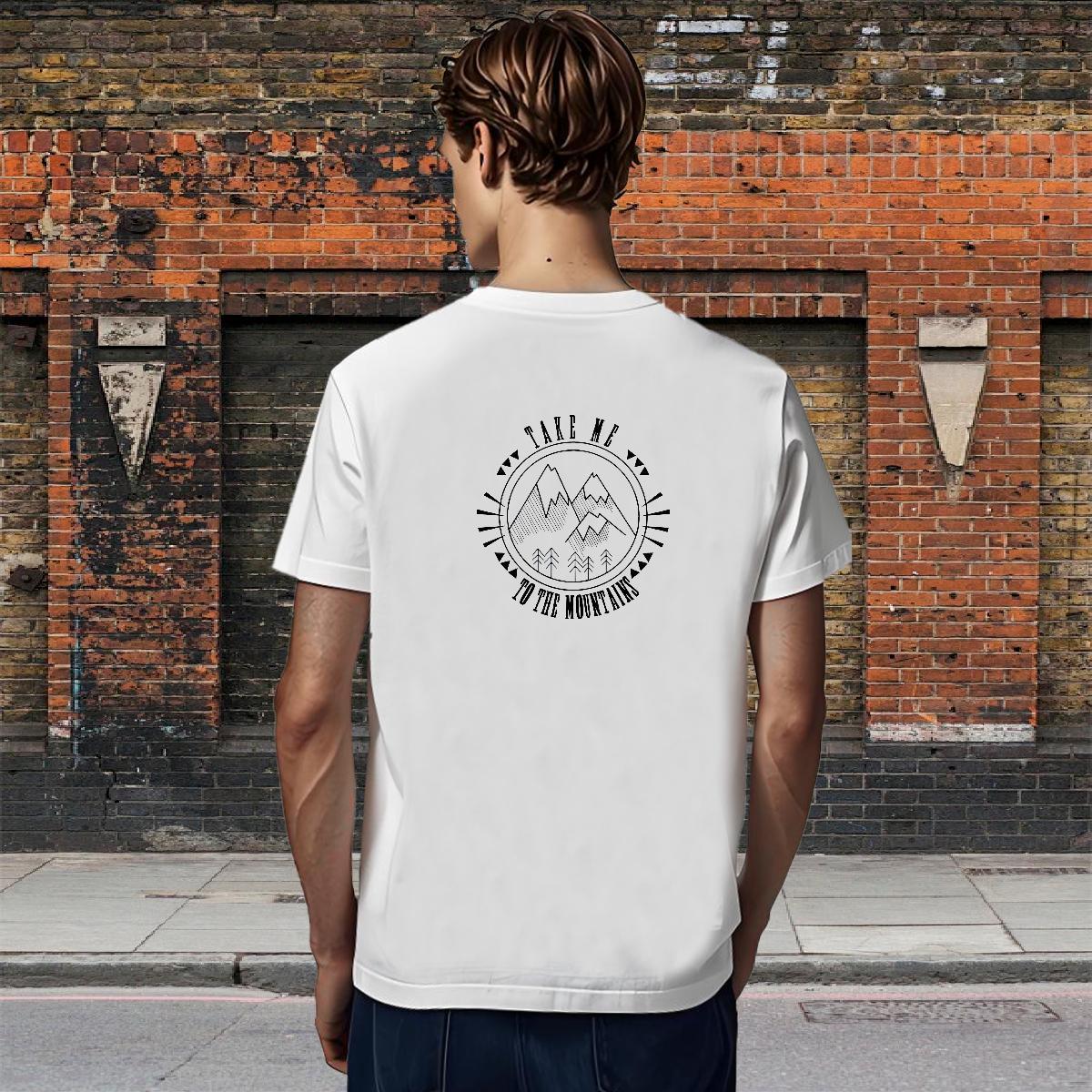 Loose Fit Tshirt for Man Woman Hip Hop 230g 100% Cotton Customized Print O Neck Short Sleeves mountains T-Shirts Fashion New Tees