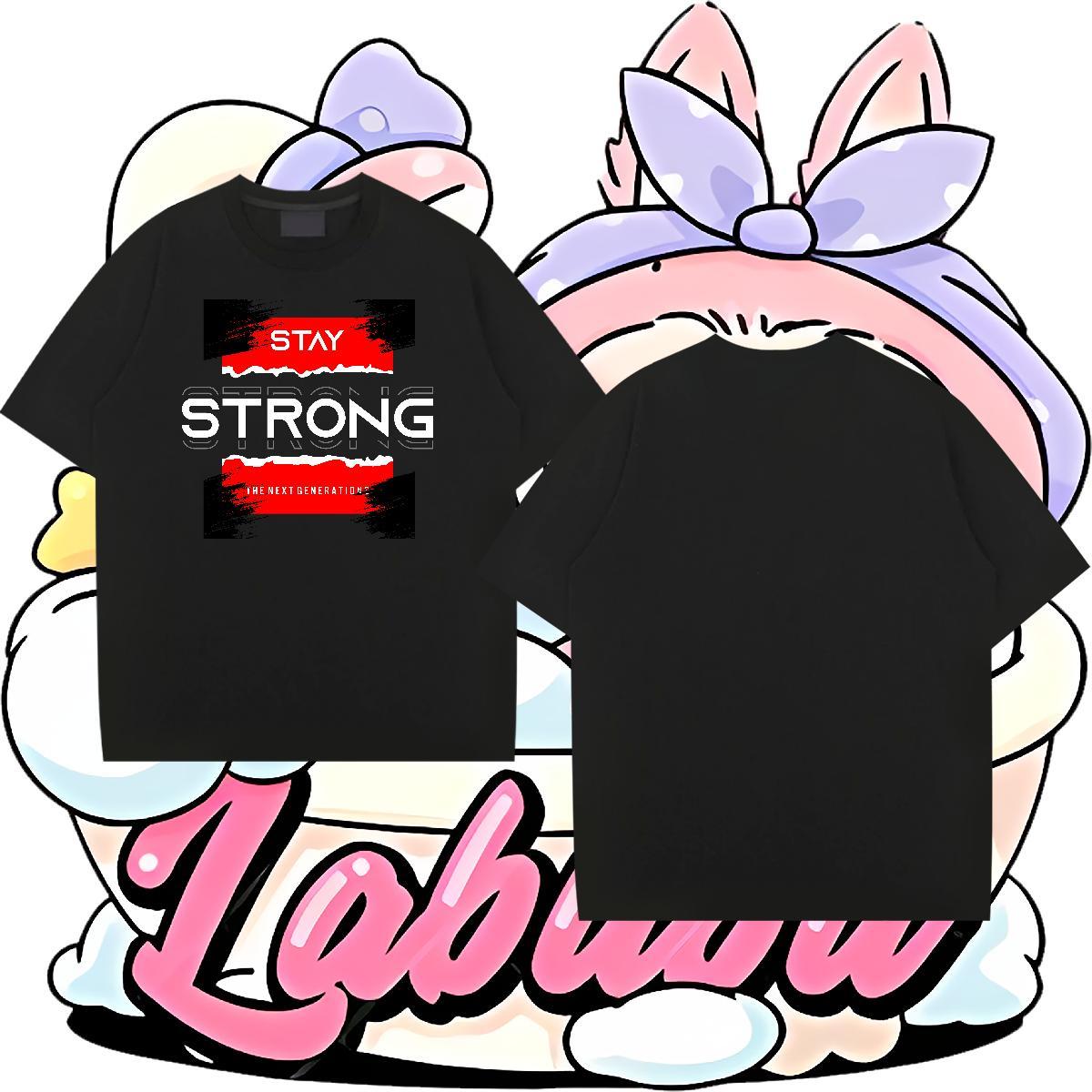 Comfortable Couples T Shirts Daily Outfit 230g Pure Cotton Anime Short Sleeve O-Neck letter T shirt 2024 New Tops Shirt