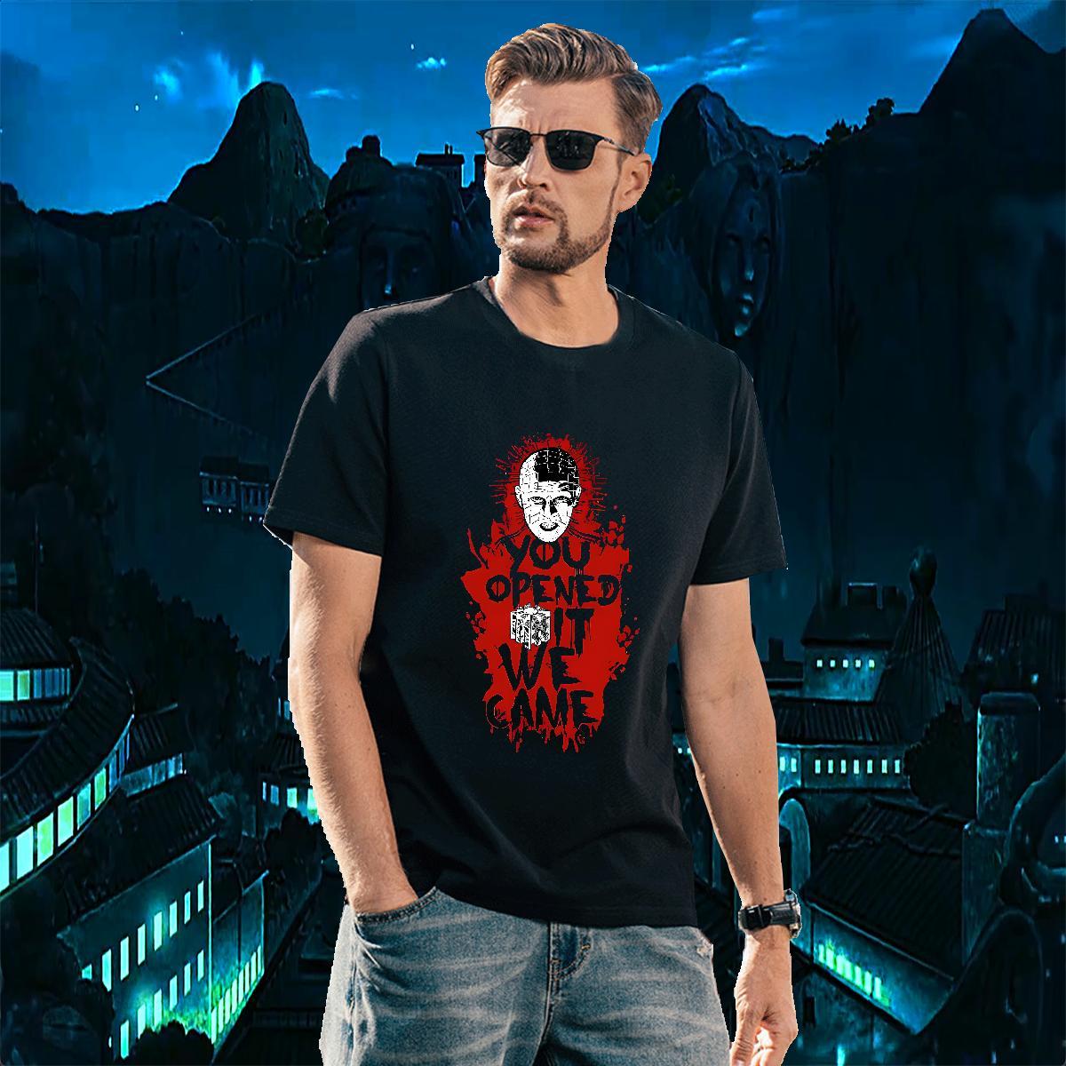 Brand Summer Casual Mens Tshirts scary Breathable Short Sleeve 230g 100% Cotton T Shirts Men Soft DIY Tees