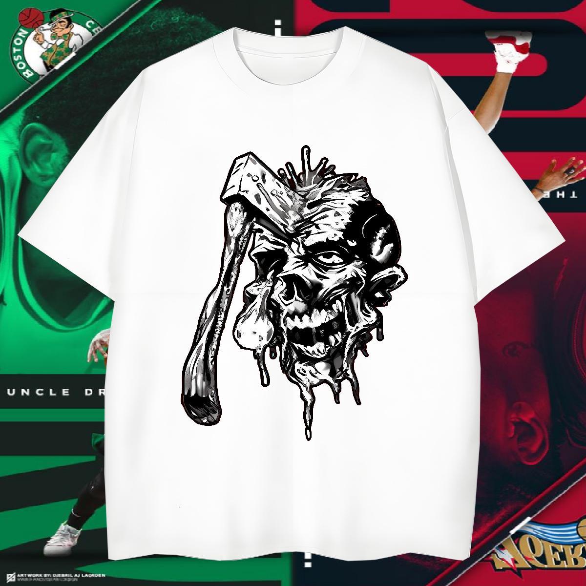 Designer Fashion Tshirts 230g Cotton Street wear Hip Hop skull Pure Cotton Mens T Shirts High Quality Anime Print Wear