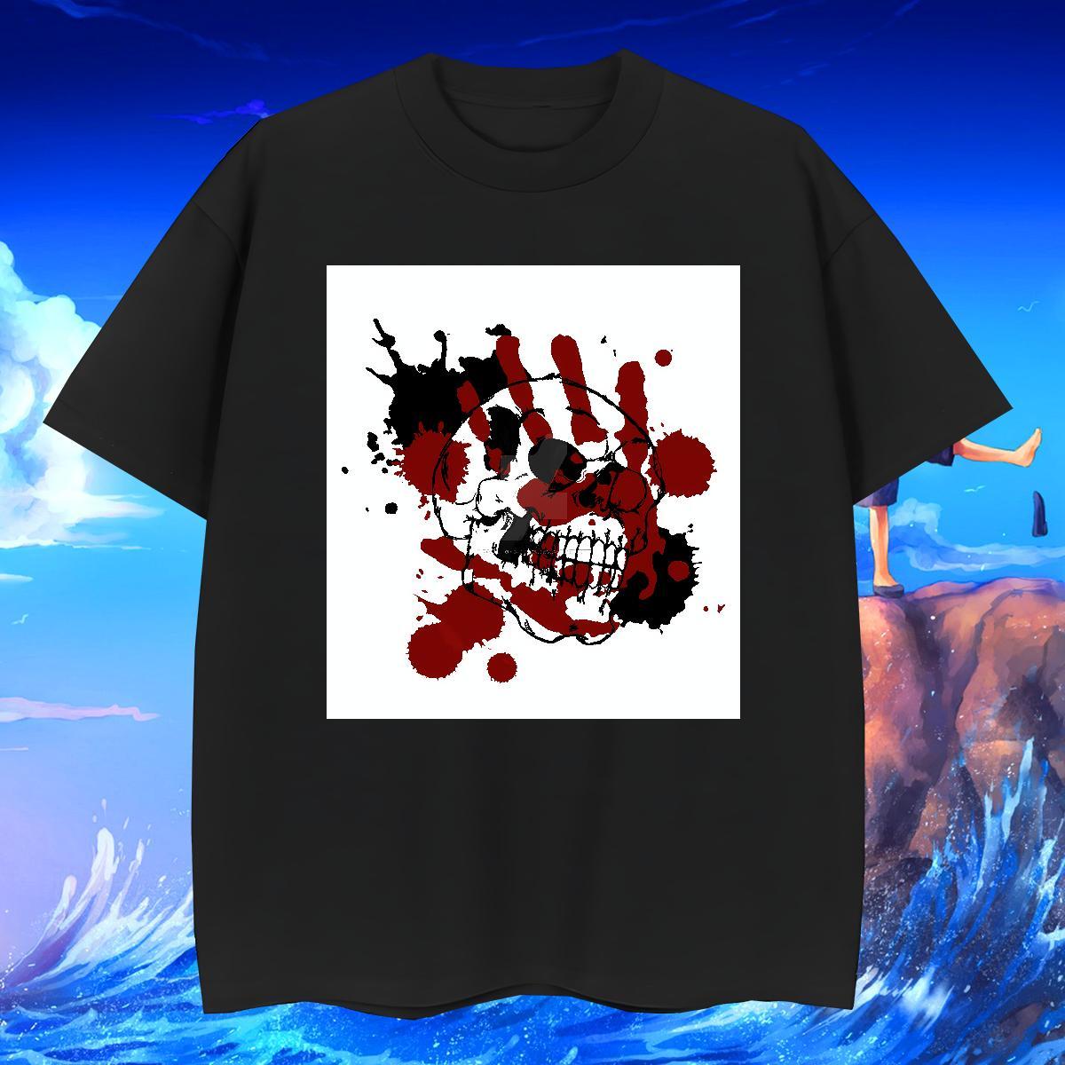 2024 Designer Beach Couples T Shirts skull Breathable 230g Pure Cotton T-Shirts Brand Floral Print Polos