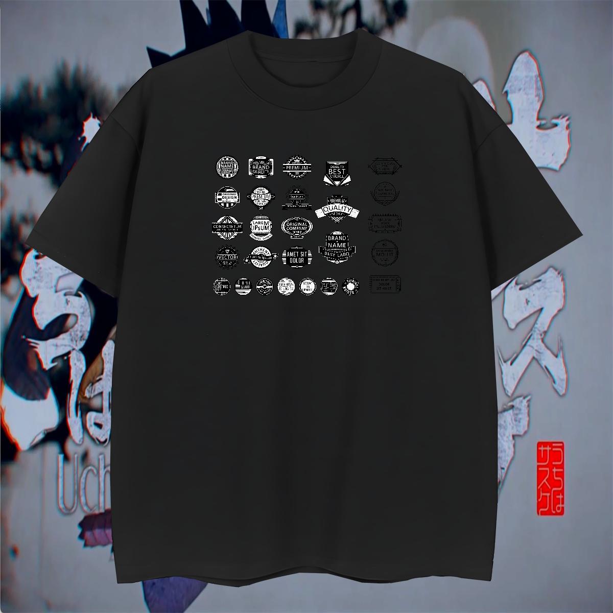 Cool Design Tshirts High Street Hip Hop 230g Pure Cotton Black Oversized Round Neck Short Sleeve letter Men T Shirts 2024 Tees