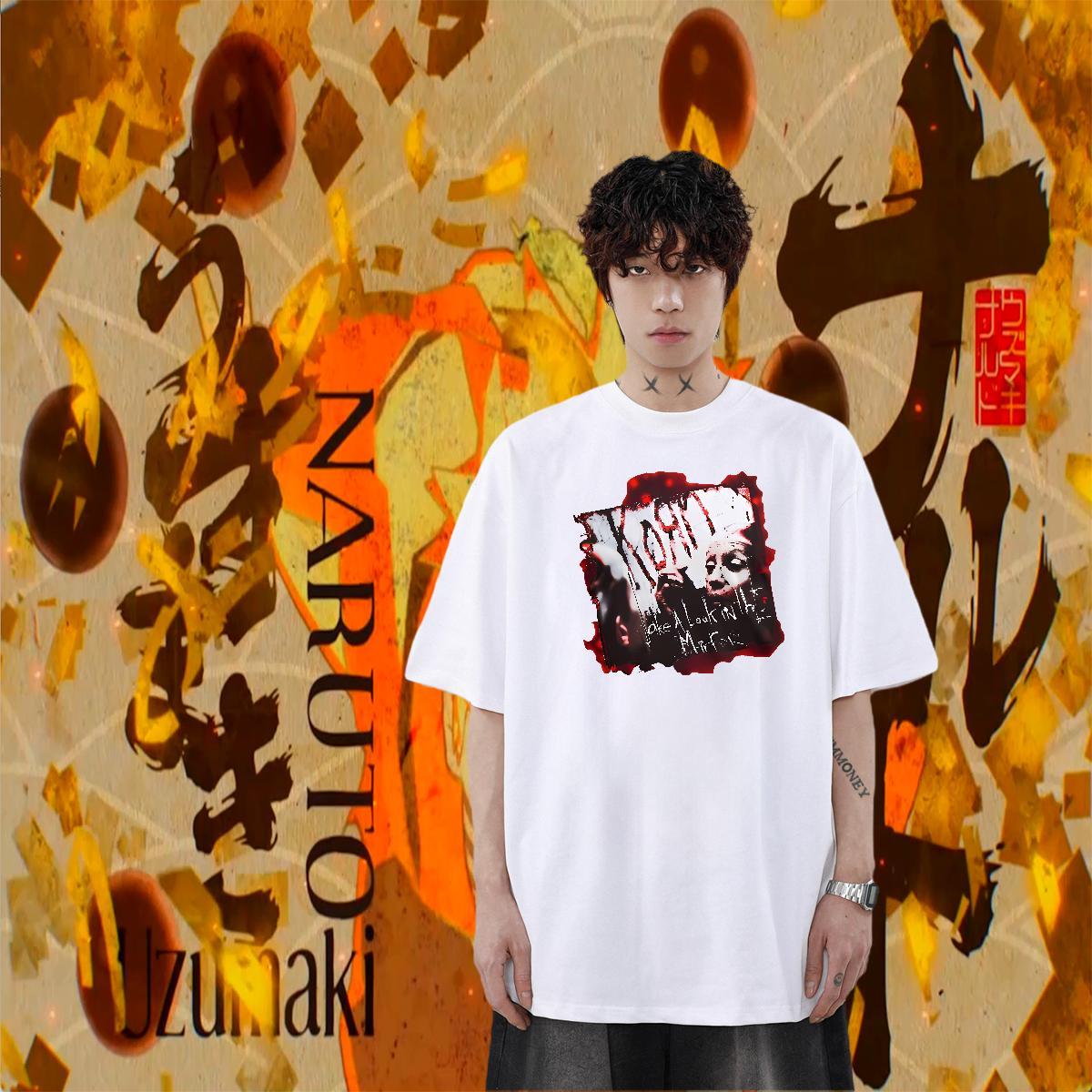 2024 DIY Anime Printing Street Tshirt for Man Woman scary O-Neck Short Sleeve 230g 100% Cotton T shirt Soft Oversized 4XL Tops