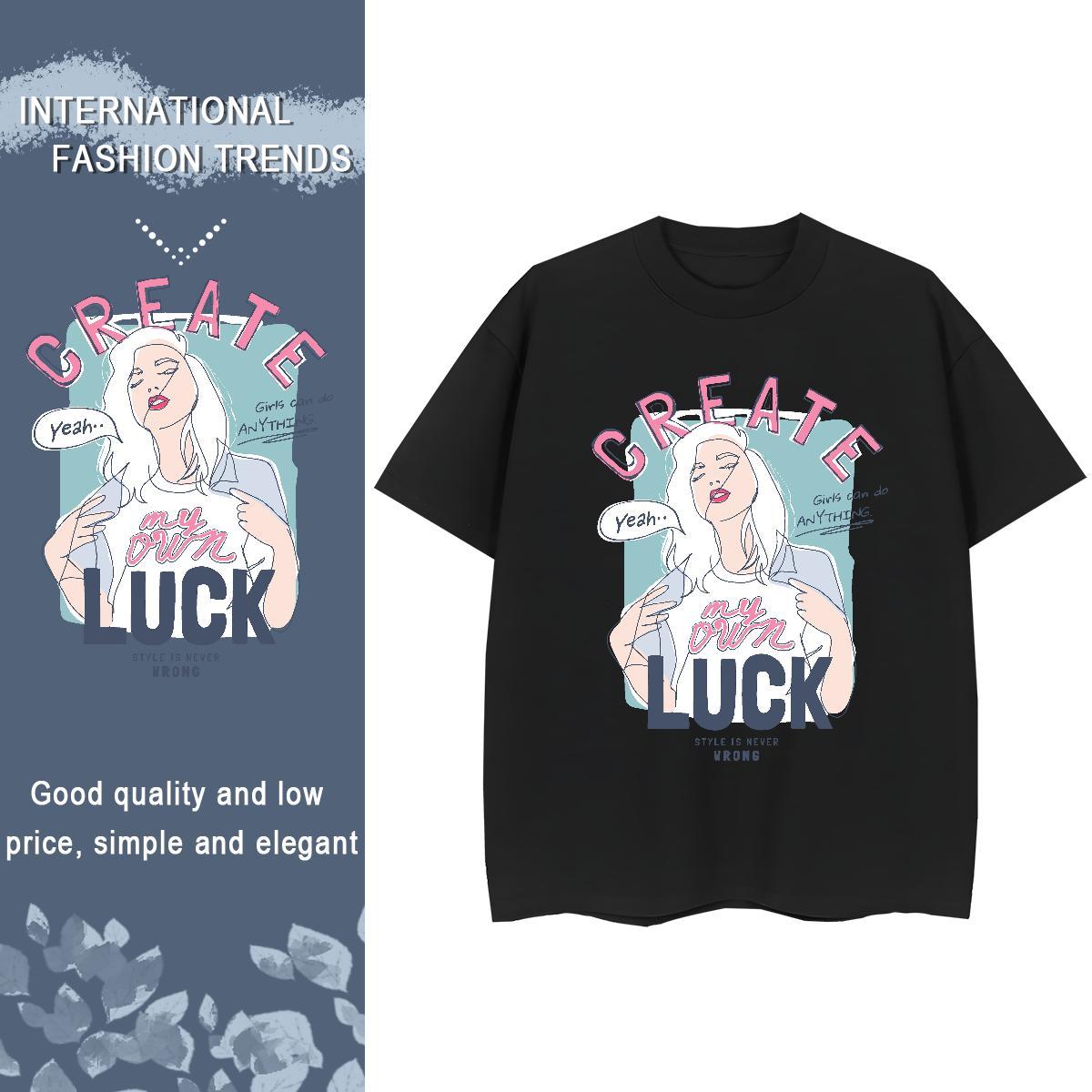 Designer Woman Tshirt 100% Cotton 230g letter Hip Hop Street Women T Shirts Breathable Short Sleeve Anime Print Tops Shirt