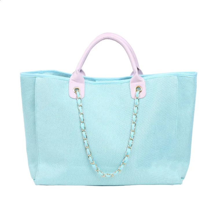 Fashion Candy Color Large Tote Bag Women Shoulder Bags Canvas Handbags Casual Simple Summer Beach Big Shopper Purse 240821