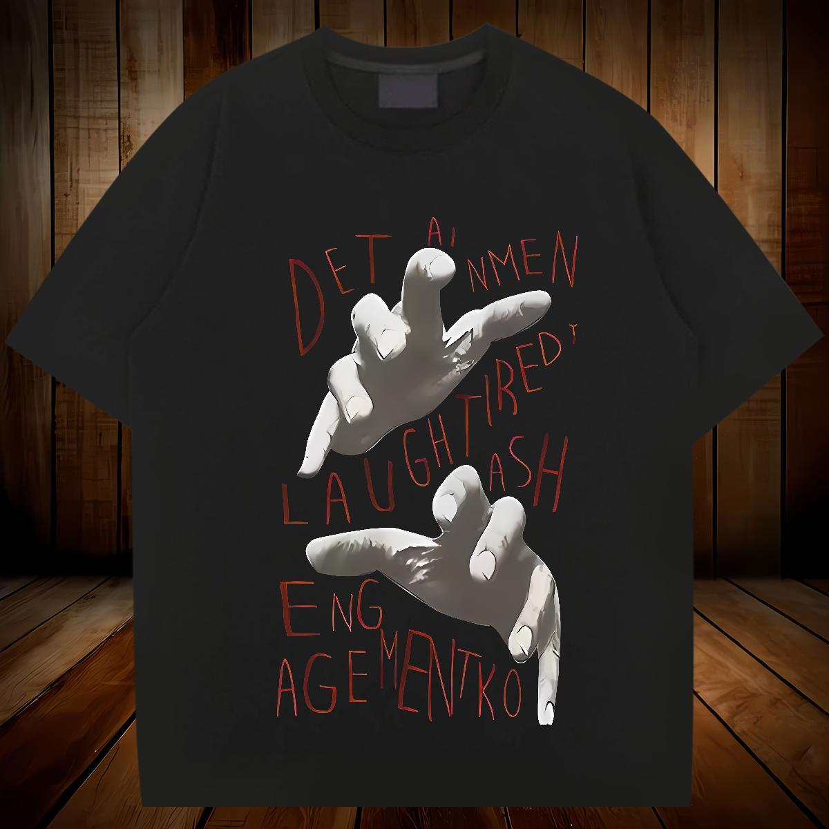 Brand hand T-Shirts Sports Casual Men Clothes T-Shirt 230g Pure Cotton Designer O Neck Short Sleeves Customized Print Clothings